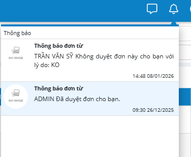 Popup hiển thị thông báo